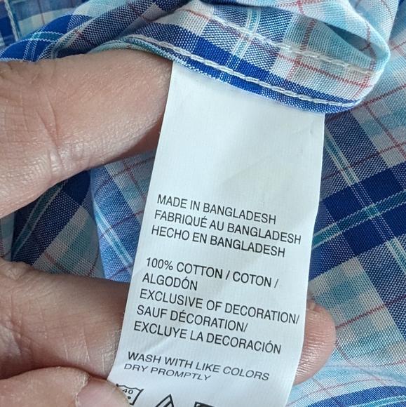 NWT Izod Blue Plaid Button Down Shirt - Picture 7 of 7